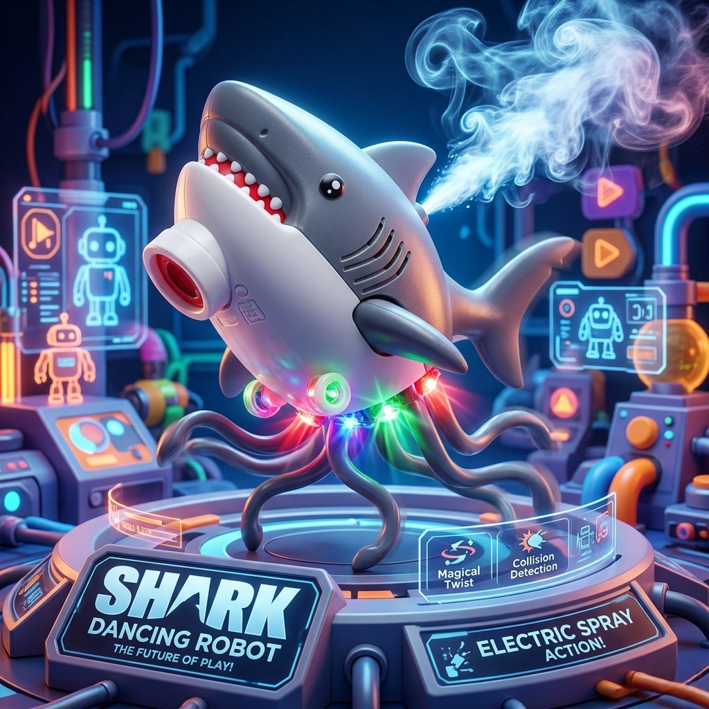 Shark Octopus Mist Toy – LED Light-Up Ocean Adventure Spray Toy for Kids