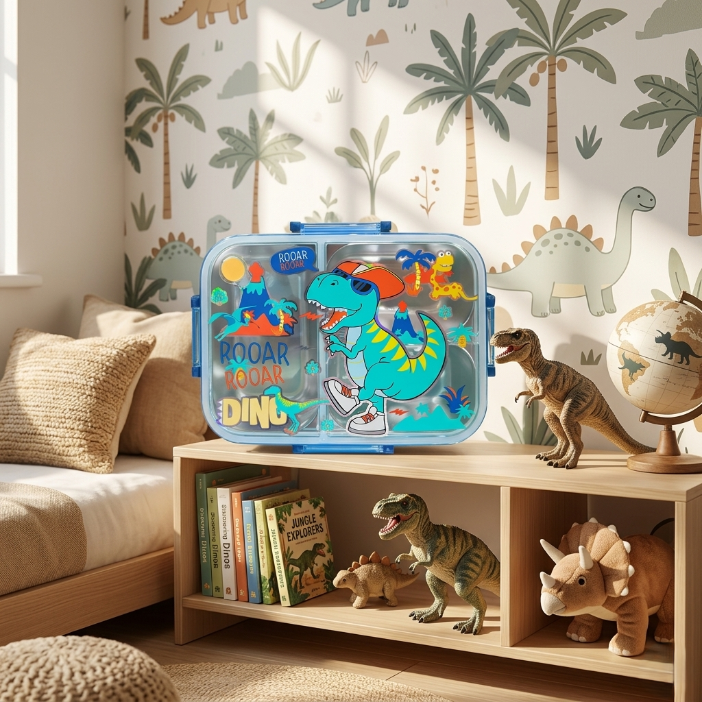 Kids Printed Lunch Box Collection – Fun Theme Bento Box for School & Travel
