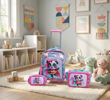 Kids Premium Trolley Backpack Set – Fun Character School Travel Collection