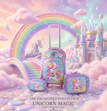 Kids Premium Trolley Backpack Set – Fun Character School Travel Collection