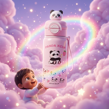 Cute Panda Kids Water Bottle – Leakproof & Fun Design