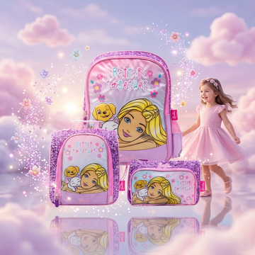 Barbie “Better Together” 3-Piece School Set (Backpack + Lunch Bag + Pencil Case)