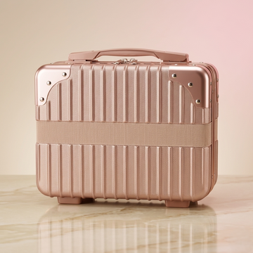 Rose Pink-White Hard Shell Vanity Case for Women