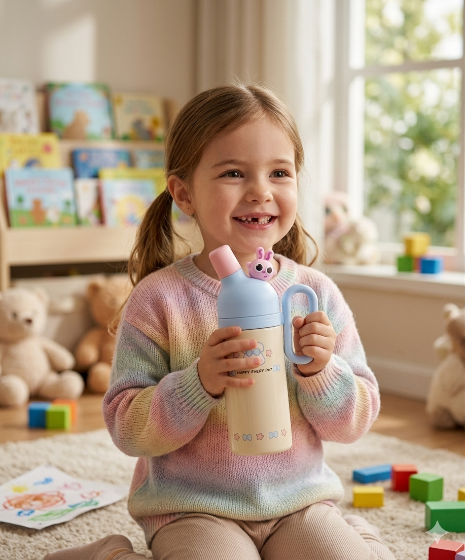 Stainless Steel Insulated Cartoon Sipper Bottle