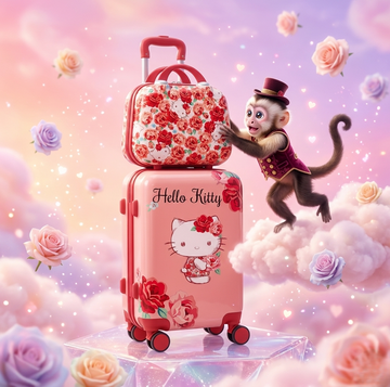 Hello Kitty Suitcase with Matching Beauty Case for Girls