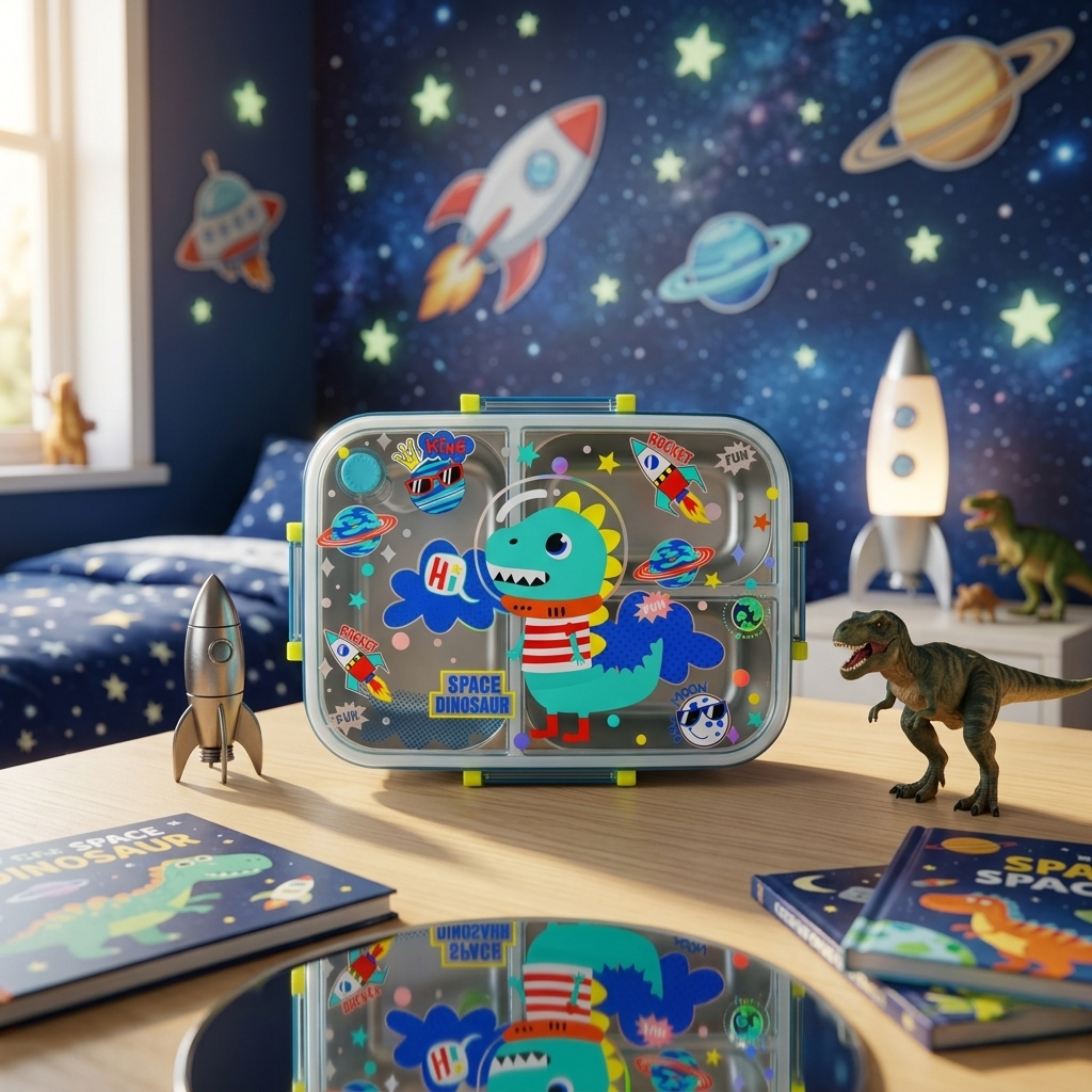 Kids Printed Lunch Box Collection – Fun Theme Bento Box for School & Travel