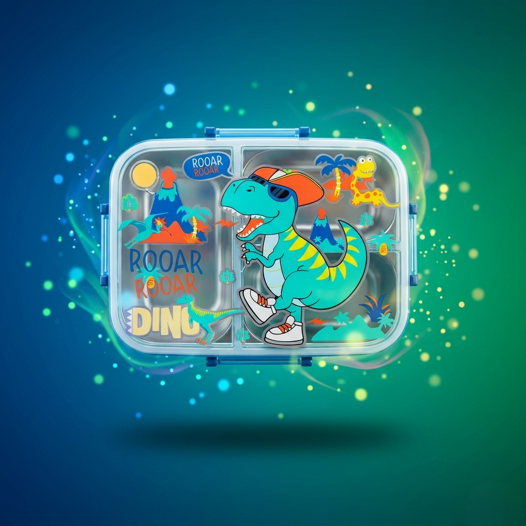 Kids Printed Lunch Box Collection – Fun Theme Bento Box for School & Travel