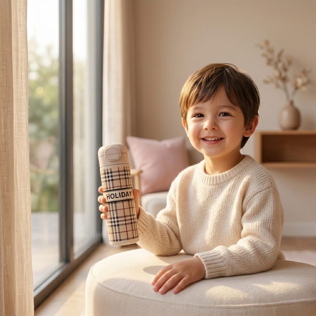 Kids Holiday Style Water Bottle – Leakproof, Safe & Easy to Carry