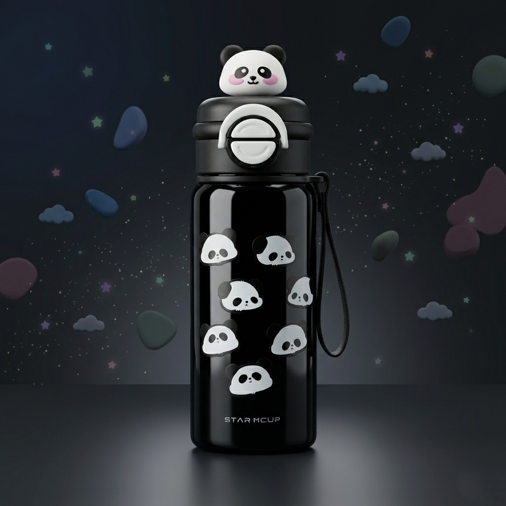 Cute Panda Kids Water Bottle – Leakproof & Fun Design