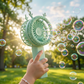 Mint Deer Bubble Fan – Portable Handheld Bubble Maker & Cooling Fan for Kids