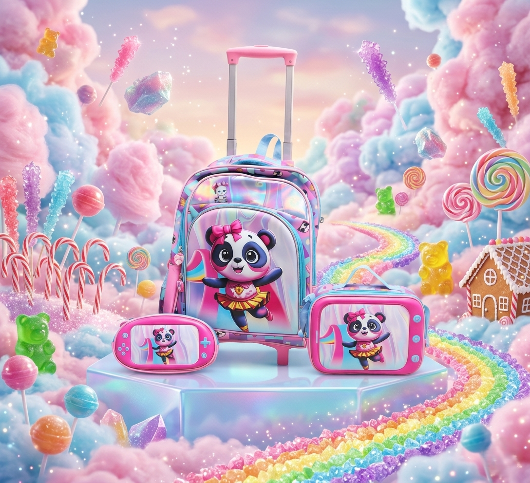 Kids Premium Trolley Backpack Set – Fun Character School Travel Collection