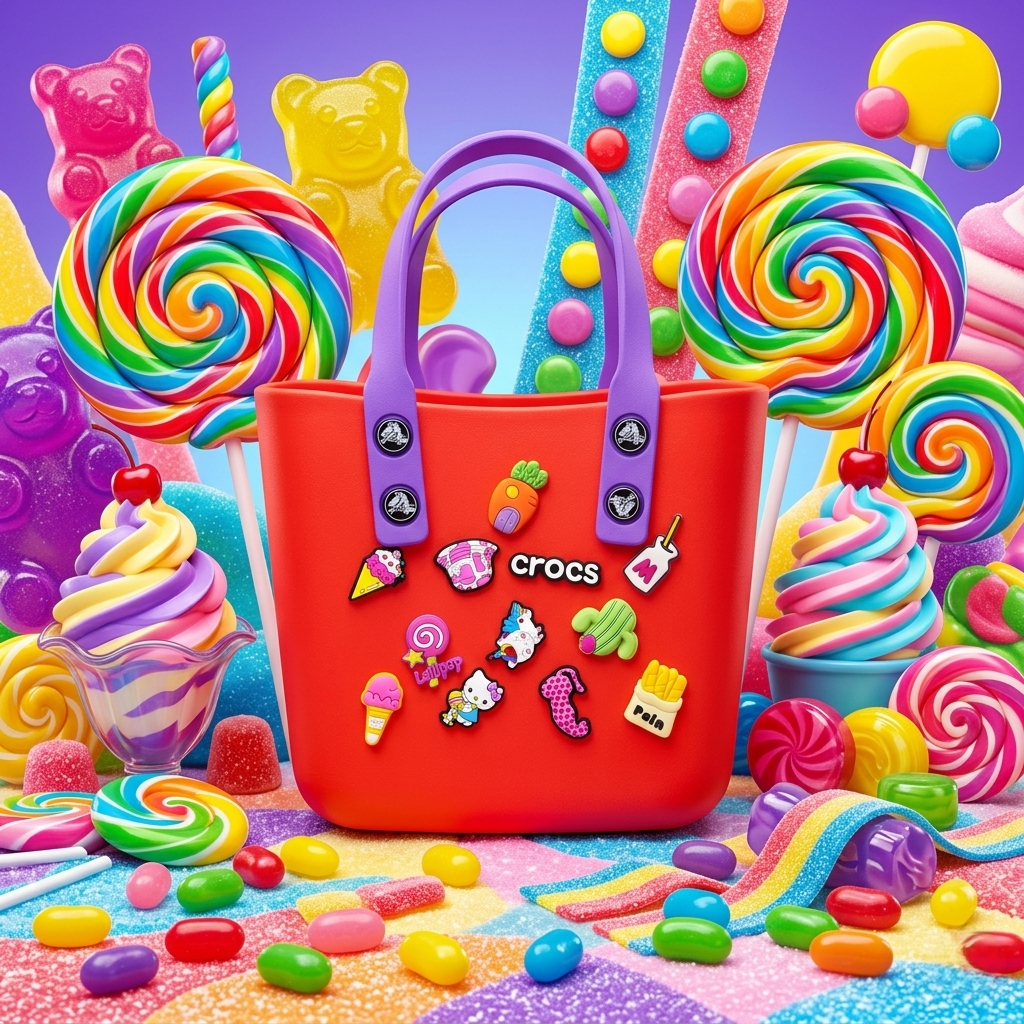 Kids Charm Tote Bag – Cute Cartoon Crocs Style Carry Bag