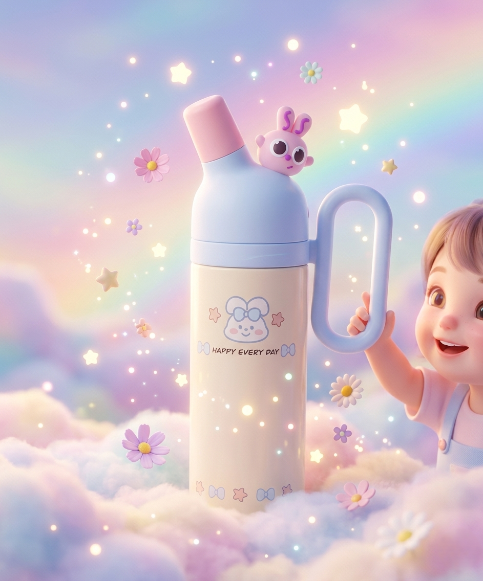 Stainless Steel Insulated Cartoon Sipper Bottle