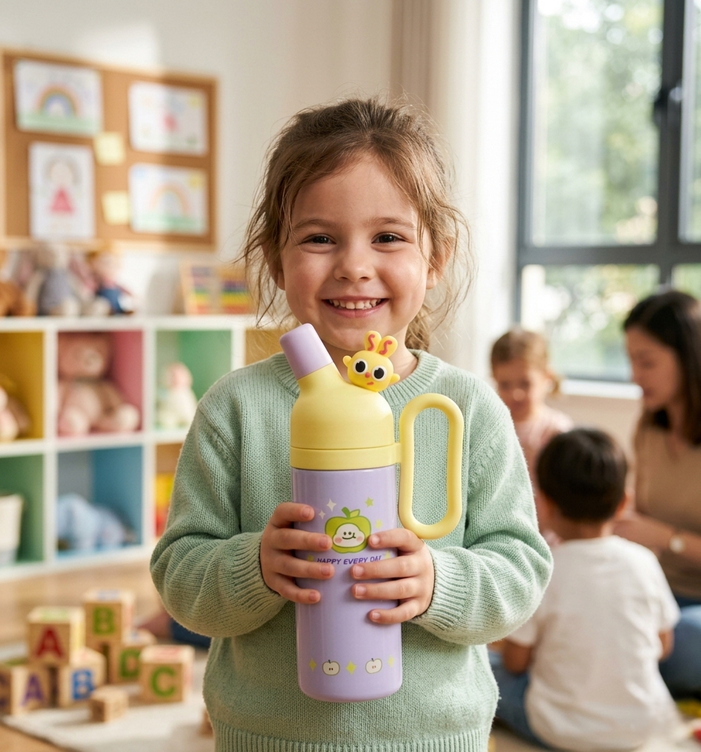 Stainless Steel Insulated Cartoon Sipper Bottle