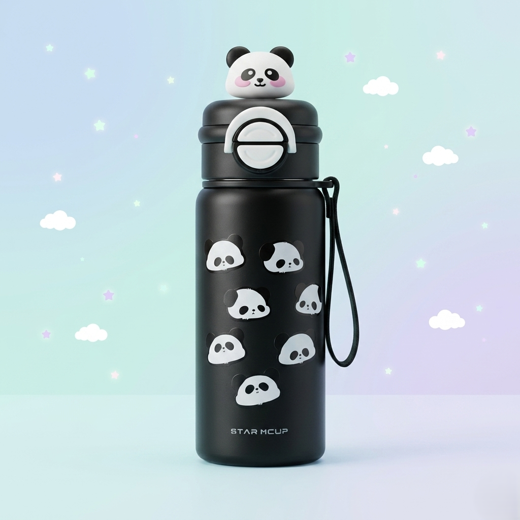 Cute Panda Kids Water Bottle – Leakproof & Fun Design