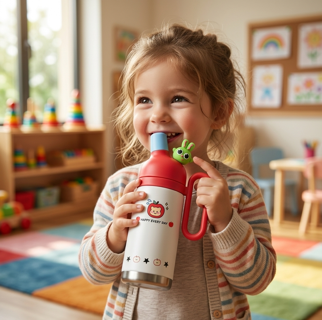Stainless Steel Insulated Cartoon Sipper Bottle