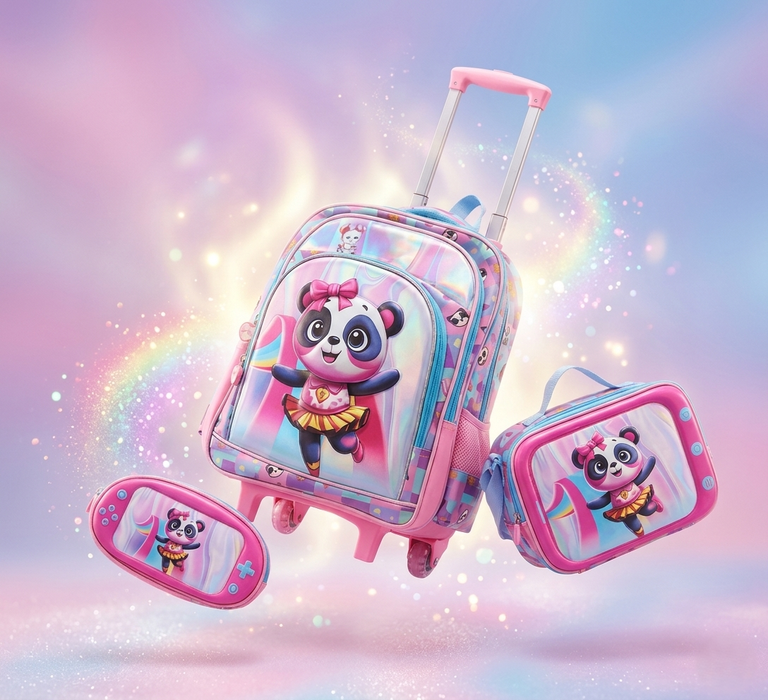 Kids Premium Trolley Backpack Set – Fun Character School Travel Collection
