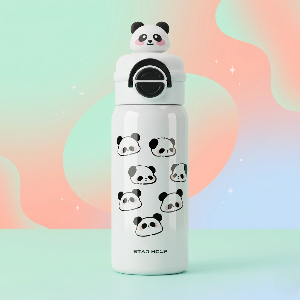 Cute Panda Kids Water Bottle – Leakproof & Fun Design