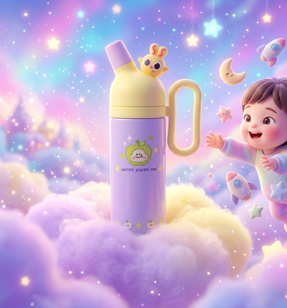 Stainless Steel Insulated Cartoon Sipper Bottle