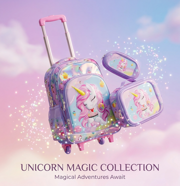 Kids Premium Trolley Backpack Set – Fun Character School Travel Collection