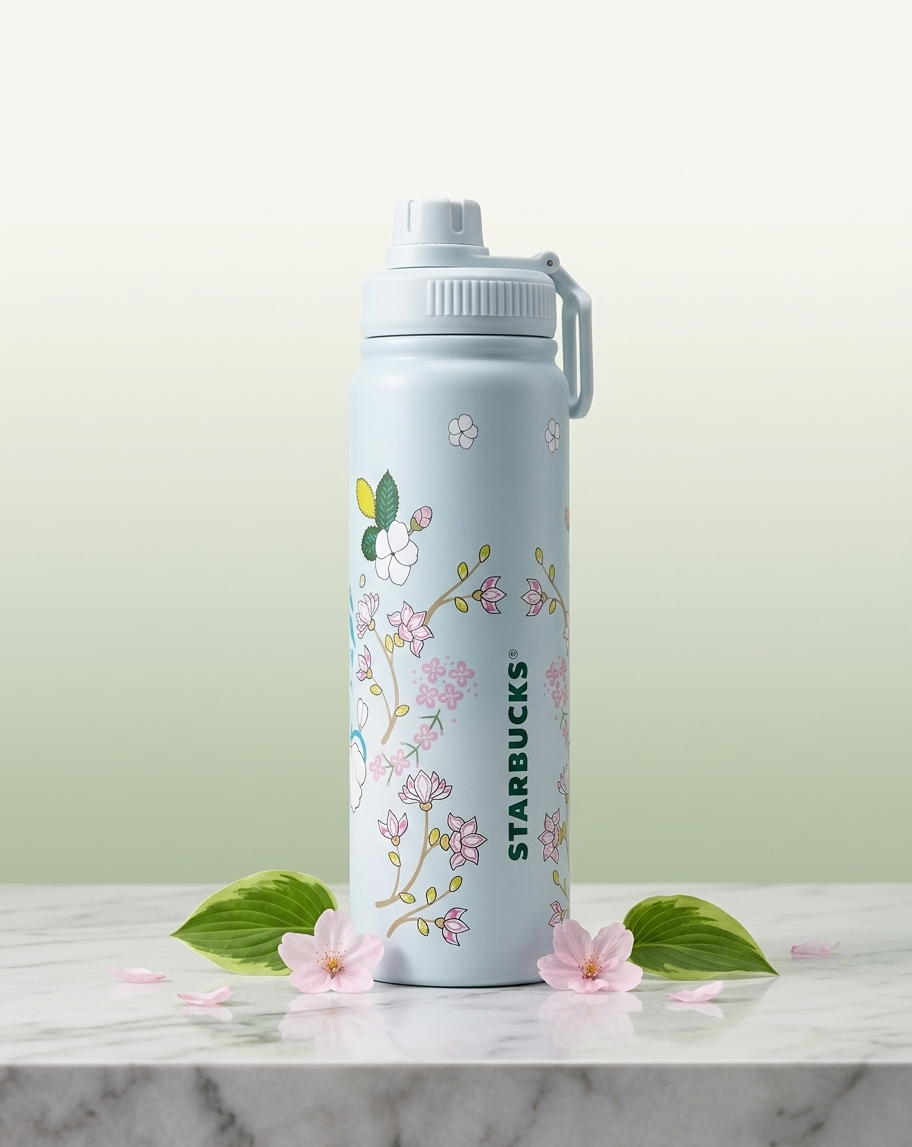 Premium Floral Printed Water Bottle – Leakproof, Travel-Friendly, Stylish Hydration Bottle